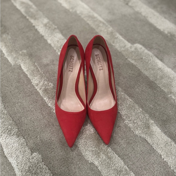 SCHUTZ Vibrant Red Women's Heels in size 6. - Picture 5 of 7